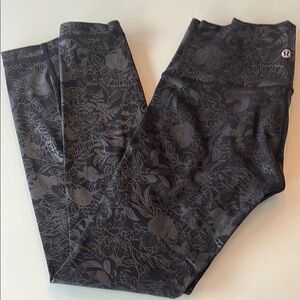 Lululemon Floral Black Leggings